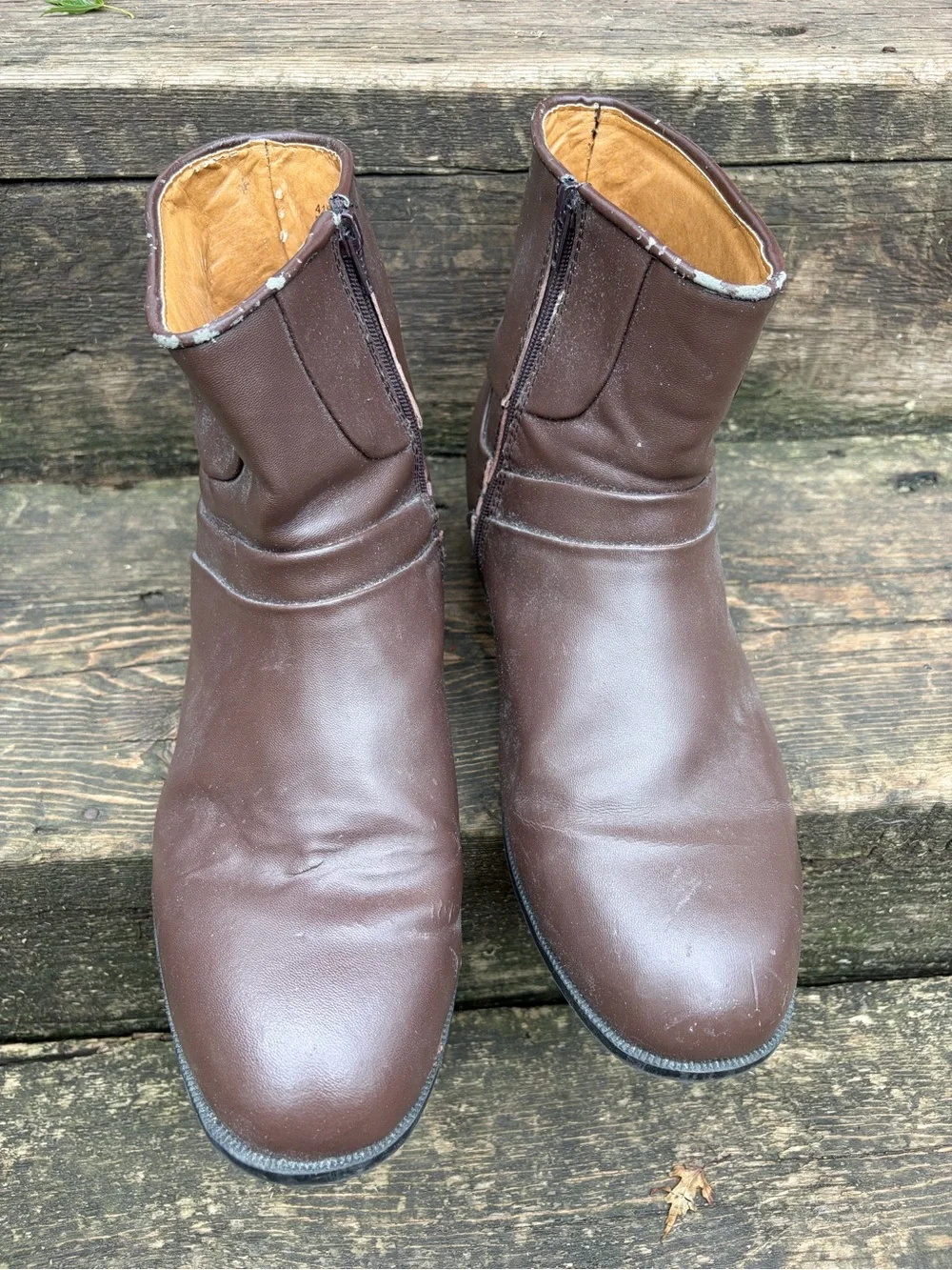 Haband Brown Executive Division Leather Ankle Boots